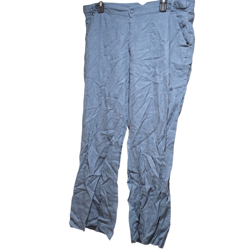 Mariyaab Womens 100% Linen Relaxed Summer Pants Size 14